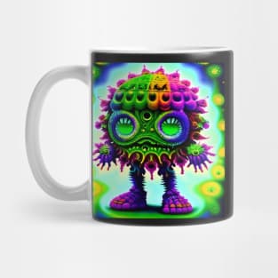 Alien Psychedelic , Martian Rainbow Cartoon Mug